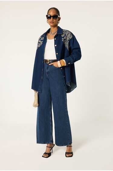 EMBROIDERED DENIM SHIRT