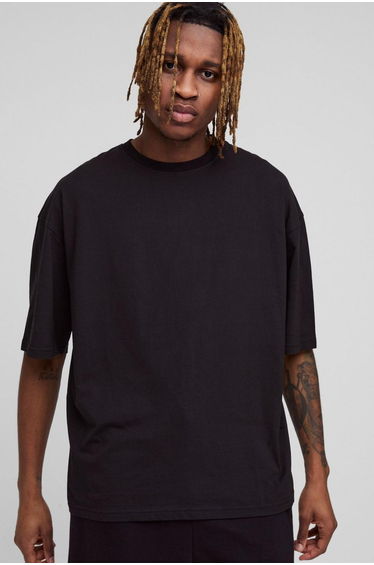 Tall Oversized Boxy Basic T-shirt - black