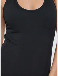 Scoop Neck Mid Thigh Body Slimmer with Racerback Detail - 3
