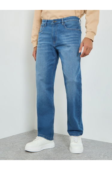 Men Mid Rise Relaxed Fit Washed Jeans