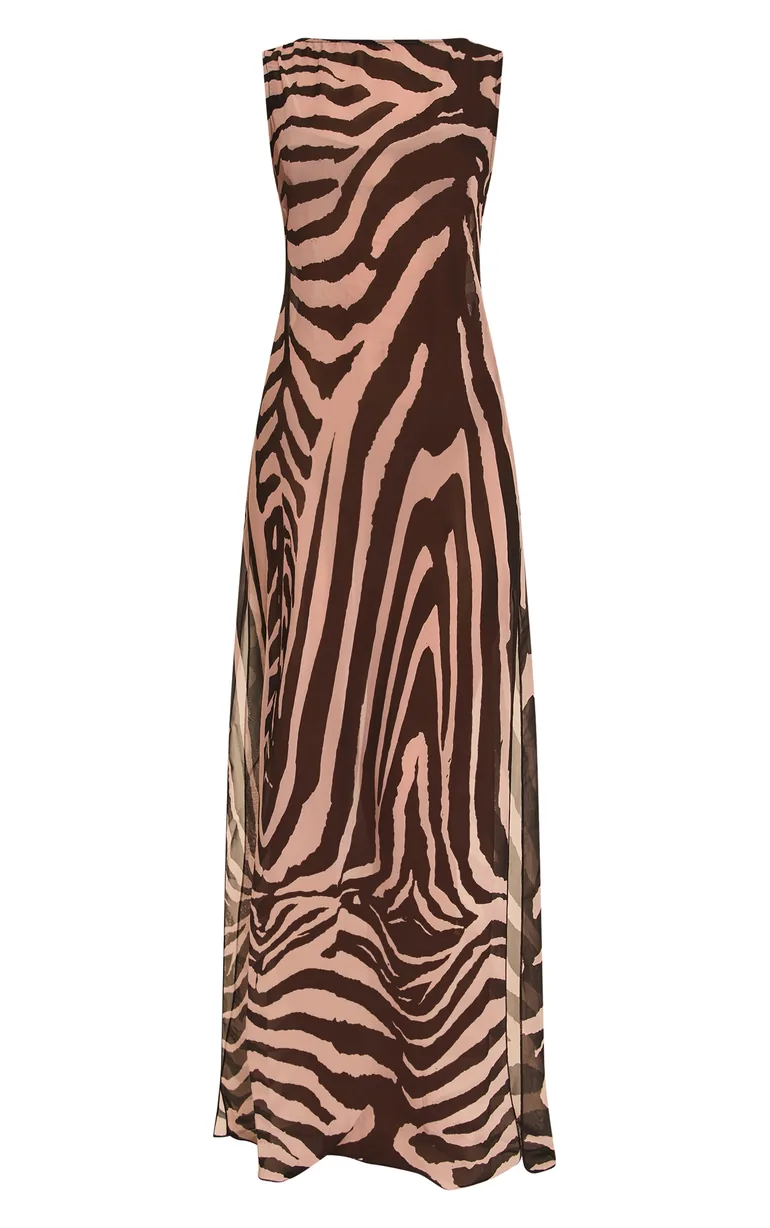 zebra print beach dress Virginia Beach Backless Maxi Dress Blue Zebra