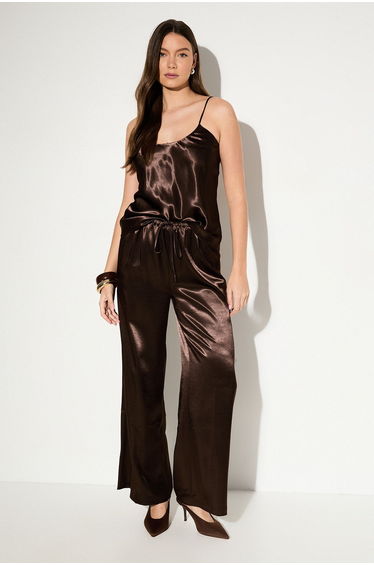 Textured Satin Fluid Trouser
