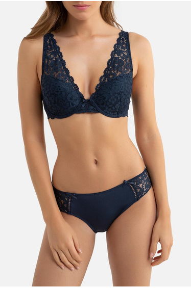 Pack of 2 Pairs of Lace and Microfibre Knickers