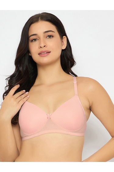 Multicolor Pack of 3 Padded Non-Wired Full Coverage Self-Striped Bras