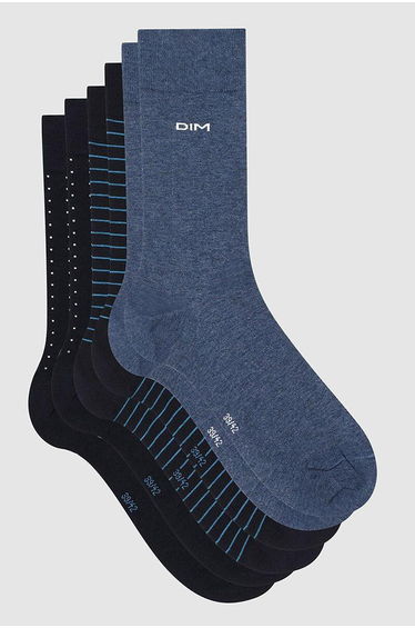 Pack of 3 Pairs of Crew Socks in Cotton Mix