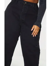 PRETTYLITTLETHING Plus Washed Black Boyfriend Jean - 4