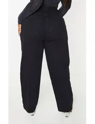 PRETTYLITTLETHING Plus Washed Black Boyfriend Jean - 3