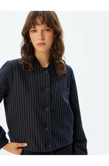 White Striped Women's Jacket