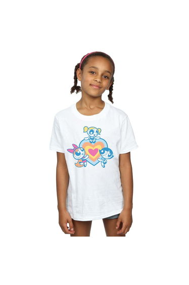 The Powerpuff Girls Girls Heart Group Cotton T-Shirt