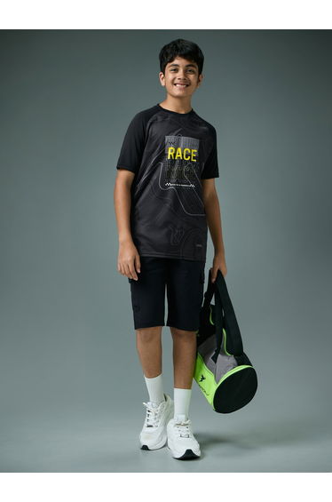 Boys Slim Fit Printed Sports T-Shirt