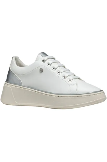 Geox Womens/Ladies D Sunnetty Nubuck Trainers - White/Silver