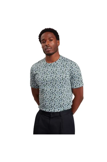 Ted Baker Mens Geo Abstract Regular T-Shirt - Sky Blue