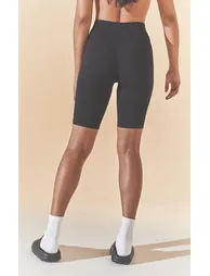 Black Structured Contour Rib Cycle Shorts - 1