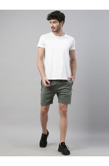 Side Tape Zipped Pockets Shorts with Drawstring