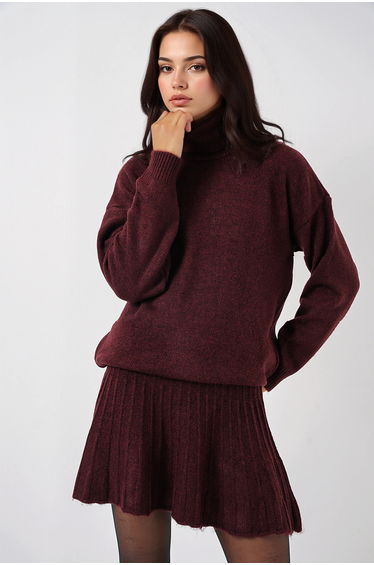 BDART Textured Oversized Turtleneck Knit Co-Ord Set