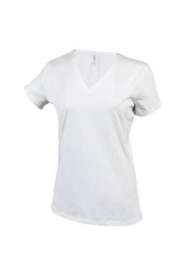Kariban Womens/Ladies Feminine Fit Short Sleeve V Neck T-Shirt - White