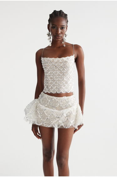 Imelda Embellished Puffy Skirt Set