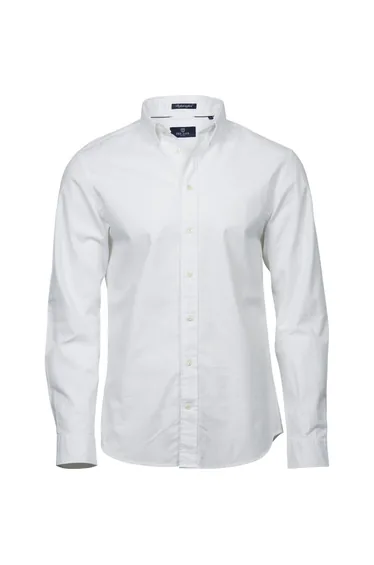 Tee Jays Mens Perfect Long Sleeve Oxford Shirt - White