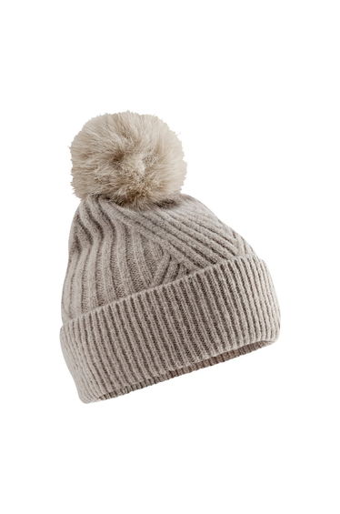 Beechfield Womens/Ladies Snow Luxe Beanie - Natural Stone