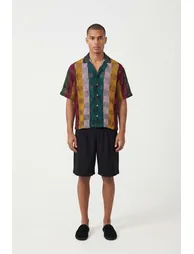Oversized Boxy Patch work Crotchet Shirt - multi