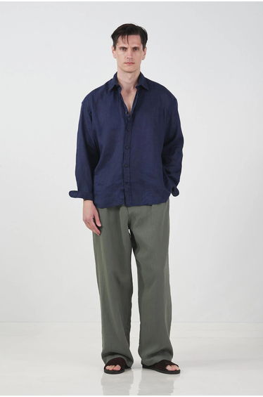 GIESTO Oversized Button-Up Shirt with Shirt Collar