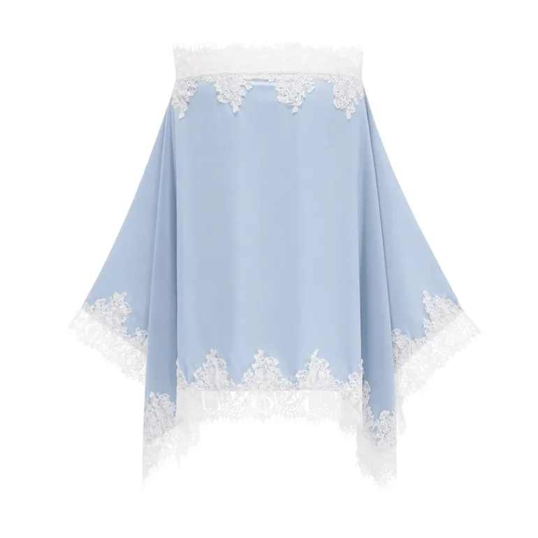 Carlota Blue Cape & Skirt Set with Lace Trim - 7
