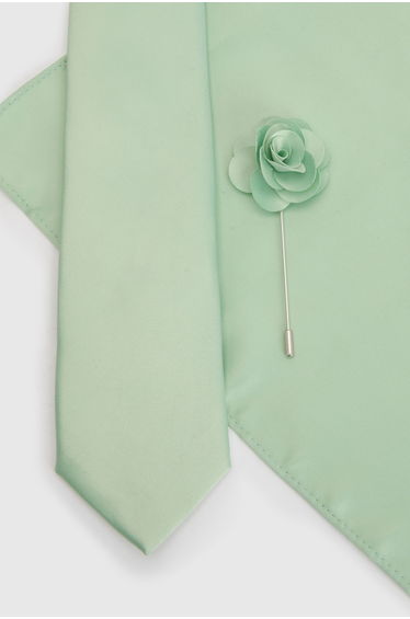 Sage Tie With Pocket Square and Lapel Pin product thumbnail 2
