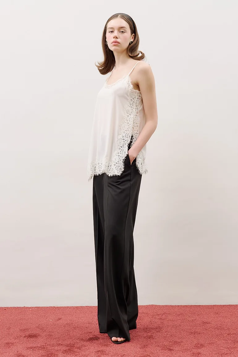 LACE STRIP STRAPPED BLOUSE - 3