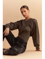 بودي سوت ميكاس بني بأكمام طويلة - 1