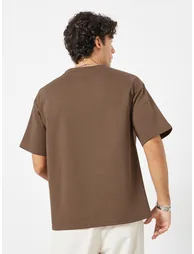 Men Oversized Compact Stretch Heavy Jersey T-Shirt with Badge - 4