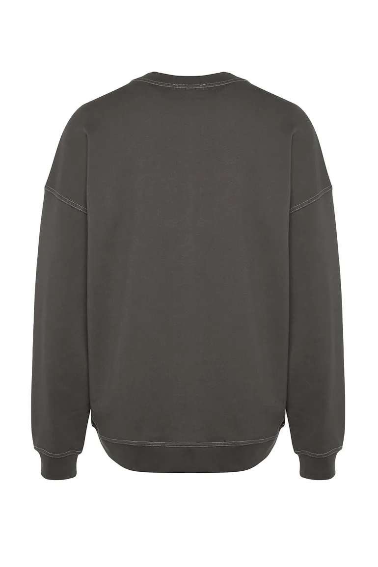Anthracite Contrast Stitch Detail Sweatshirt - 7