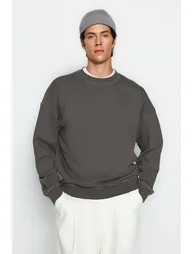 Anthracite Contrast Stitch Detail Sweatshirt