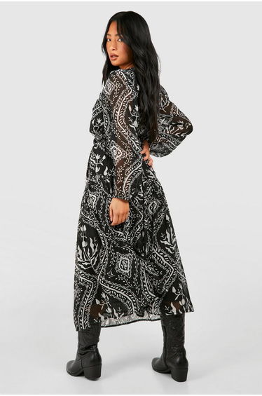 Petite Mono Paisley Midaxi Dress - mono product thumbnail 2