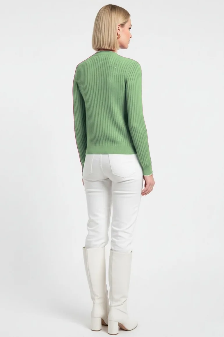 Mizalle Metal Buttoned Round Collar Camisole Cardigan - 3