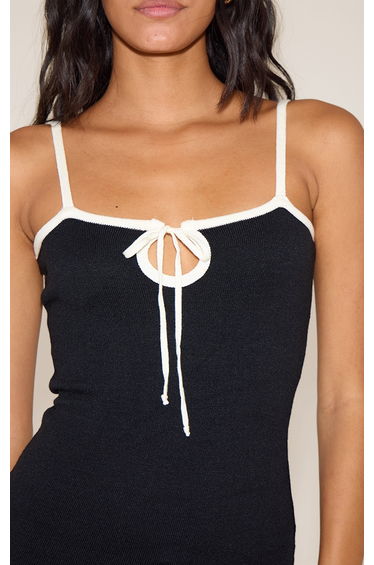 Monochrome Contrast Tie Mini Dress product thumbnail 4
