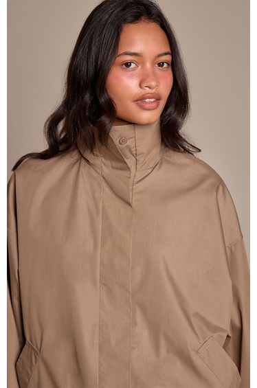 Mushroom Nylon Funnel Neck Oversized Jacket product thumbnail 4