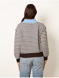 Stripe Knit Polo Jumper - 3