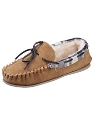 Cotswold Womens/Ladies Kilkenny Classic Fur Lined Moccasin Slippers - Tan - 3