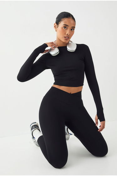 DSGN Studio Highwaist Sculpt Wrap Waist Legging - black product thumbnail 3