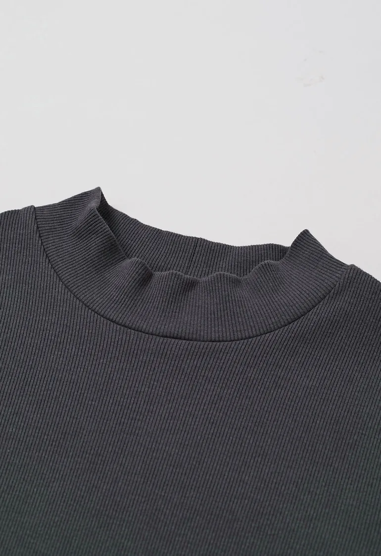 Sophisticated Elbow Sleeve Top in Smoke - 3