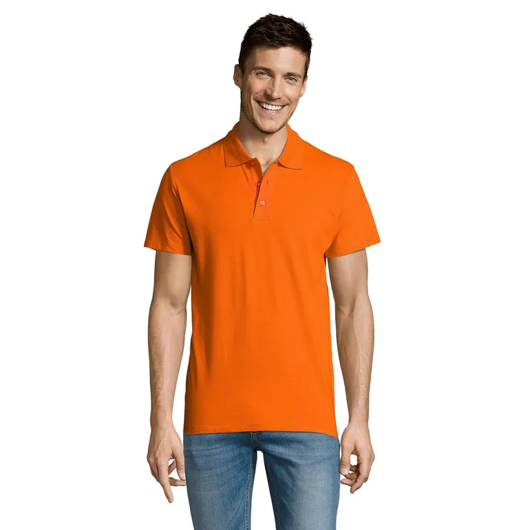 SOLS Mens Summer II Pique Short Sleeve Polo Shirt - Orange - 3