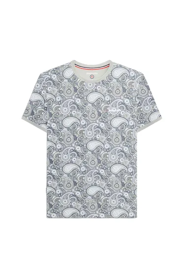 Lambretta Mens SS25 Paisley T-Shirt - Desert Sage