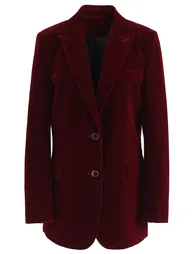 Noble Chic Velvet Blazer in Wine - 4