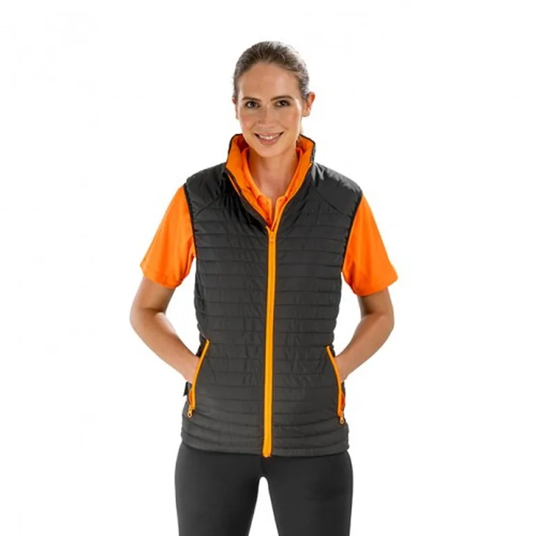 Result Unisex Adult Gilet - Black/Orange - 1