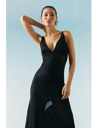 Ooto Sheer Panneled Woven Maxi Dress - 1