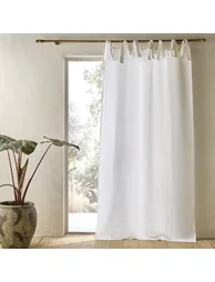 Colin Pure Linen Curtain with Knots - 1