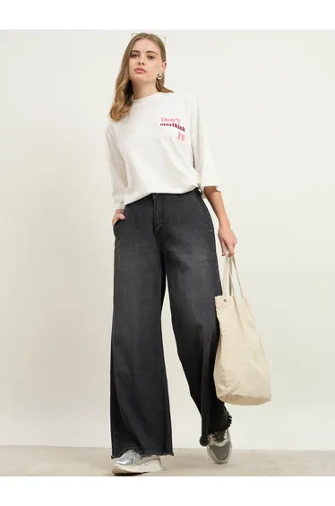 Women Cream Slogan Embroidered Dropped Shoulder Oversized T-Shirt