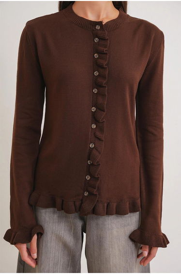 MIXRAY Frilly Ribbed Knit Cardigan product thumbnail 3