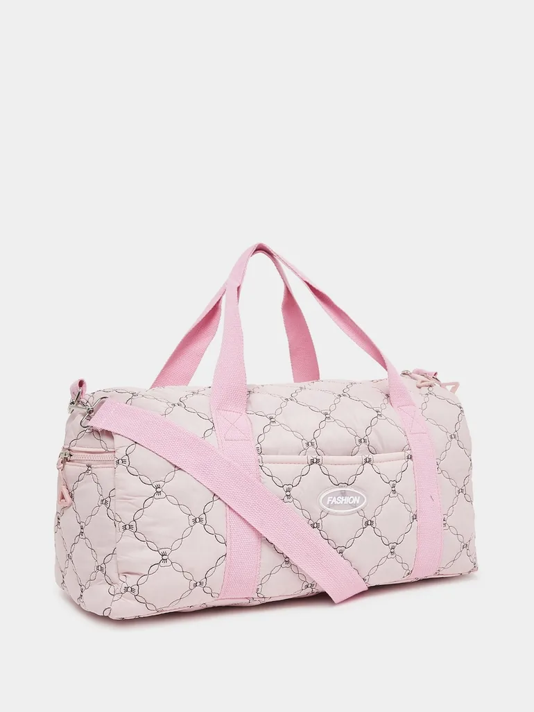 Women Pink Stitch Pattern Gym Bag