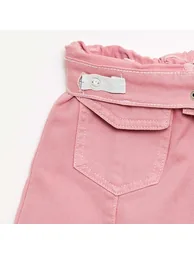Button-Front Denim Skirt PINK - 3